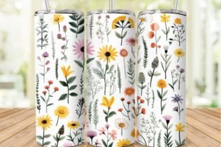Botanical Bliss Floral Tumbler Wrap Graphic by Farook Art · Creative ...