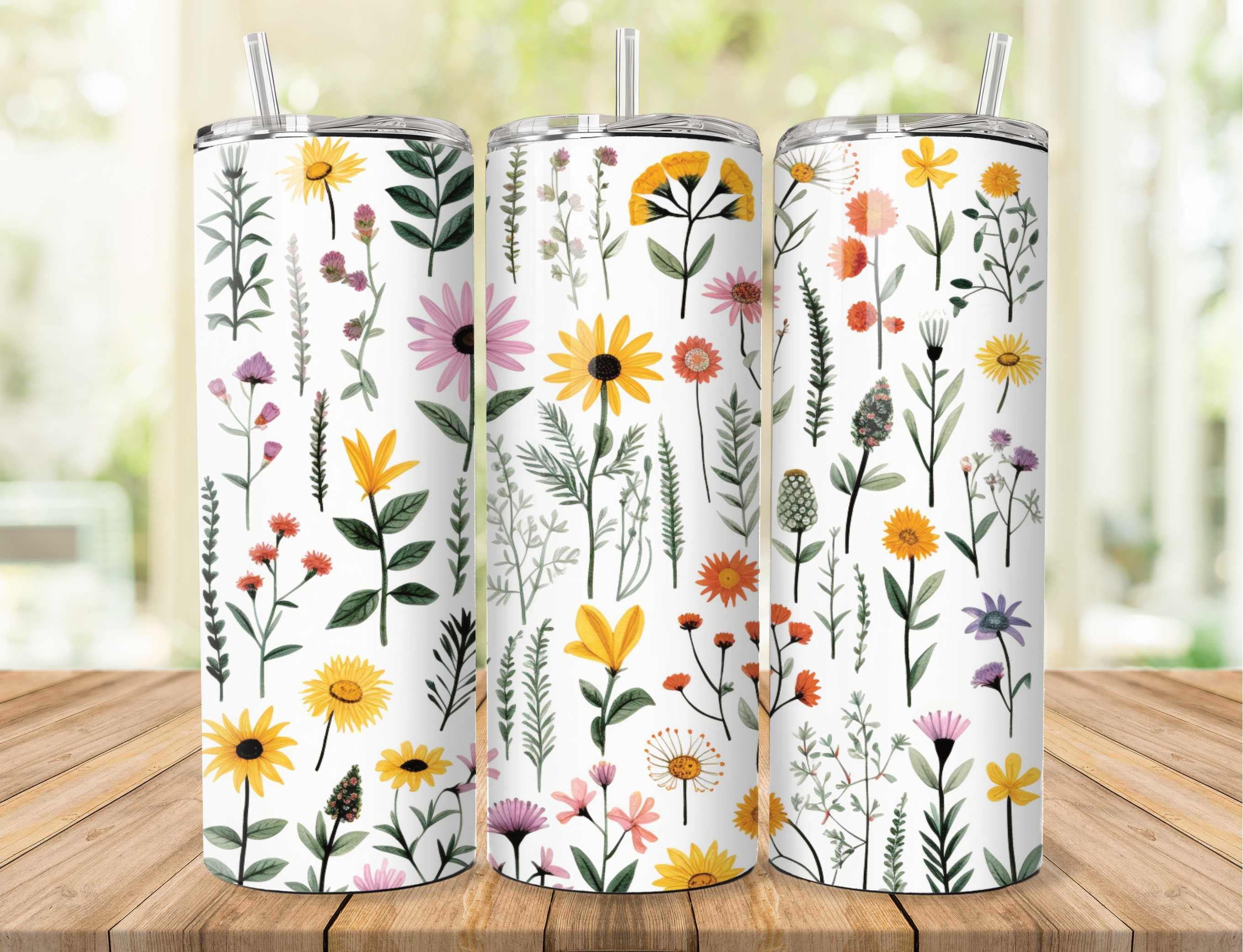 Botanical Bliss Floral Tumbler Wrap Graphic by Farook Art · Creative ...