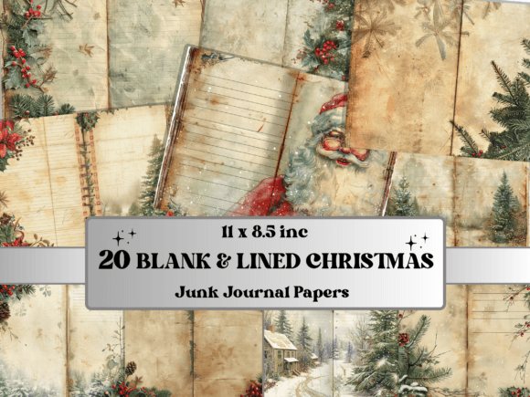 Christmas Blank and Lined Journal Paper