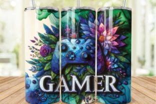 Floral Gamer Art Tumbler Wrap Graphic by Farook Art · Creative Fabrica