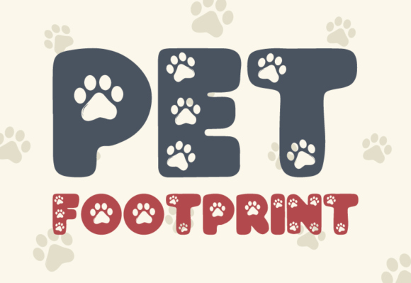 Pet Footprint Font PNG with transparent background - Preview 1