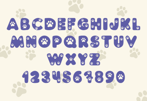Pet Footprint Font PNG with transparent background - Preview 3