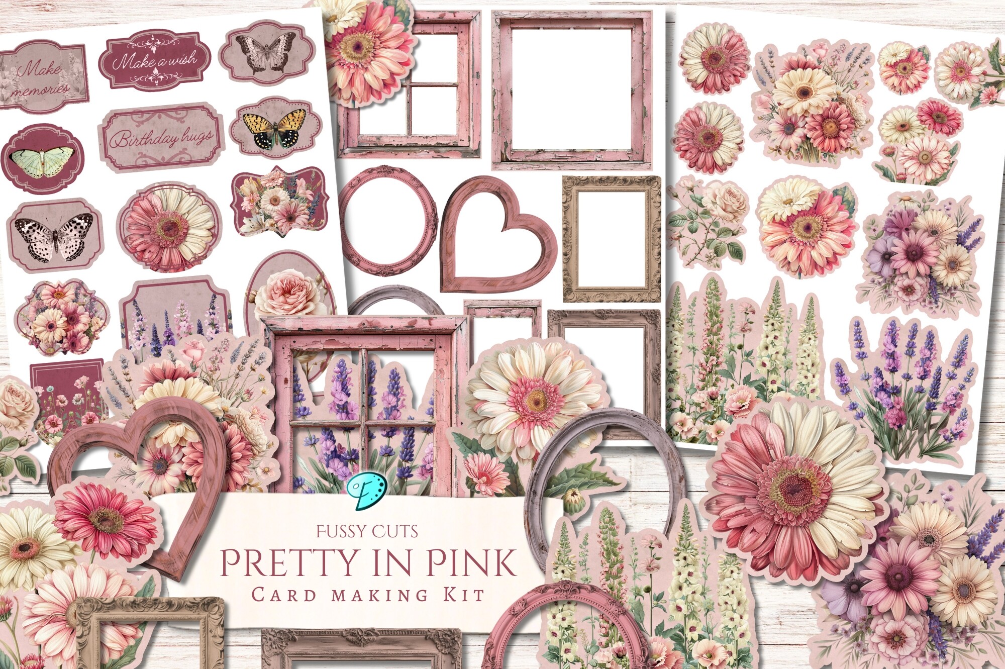 Pretty in Pink Fussy Cut Printables