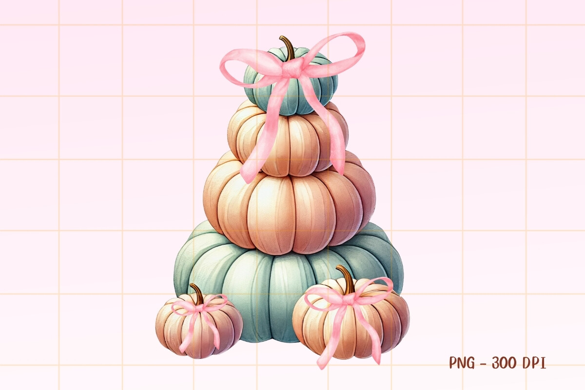 Pumpkin Pink Coquette Bow Clipart PNG Graphic by JewjewDesign ...