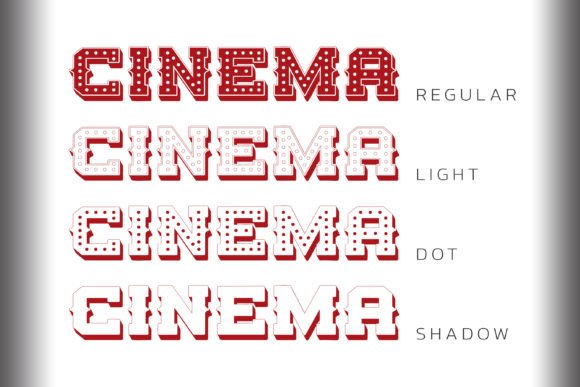 Retro Cinema Font PNG with transparent background - Preview 1