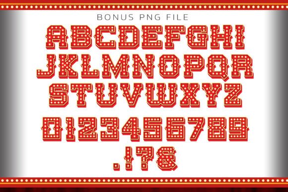 Retro Cinema Font PNG with transparent background - Preview 2