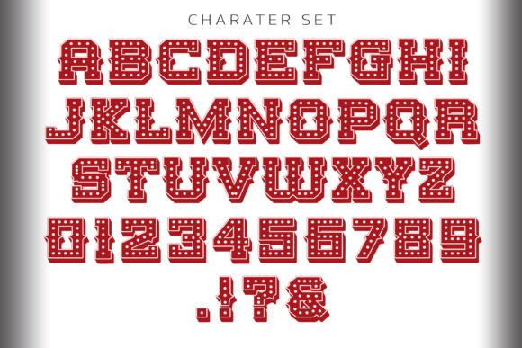 Retro Cinema Font PNG with transparent background - Preview 5