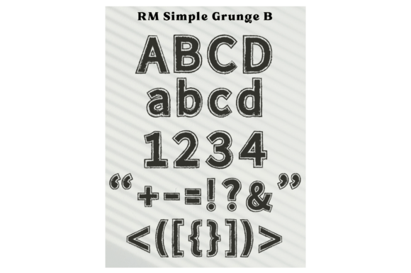 Simple Grunge Font PNG with transparent background - Preview 2