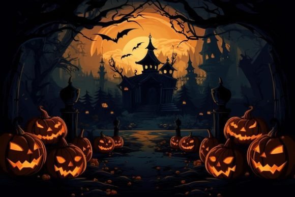 Witch Art Spooky Backgrounds Graphic Backgrounds By Ranya Art Studio