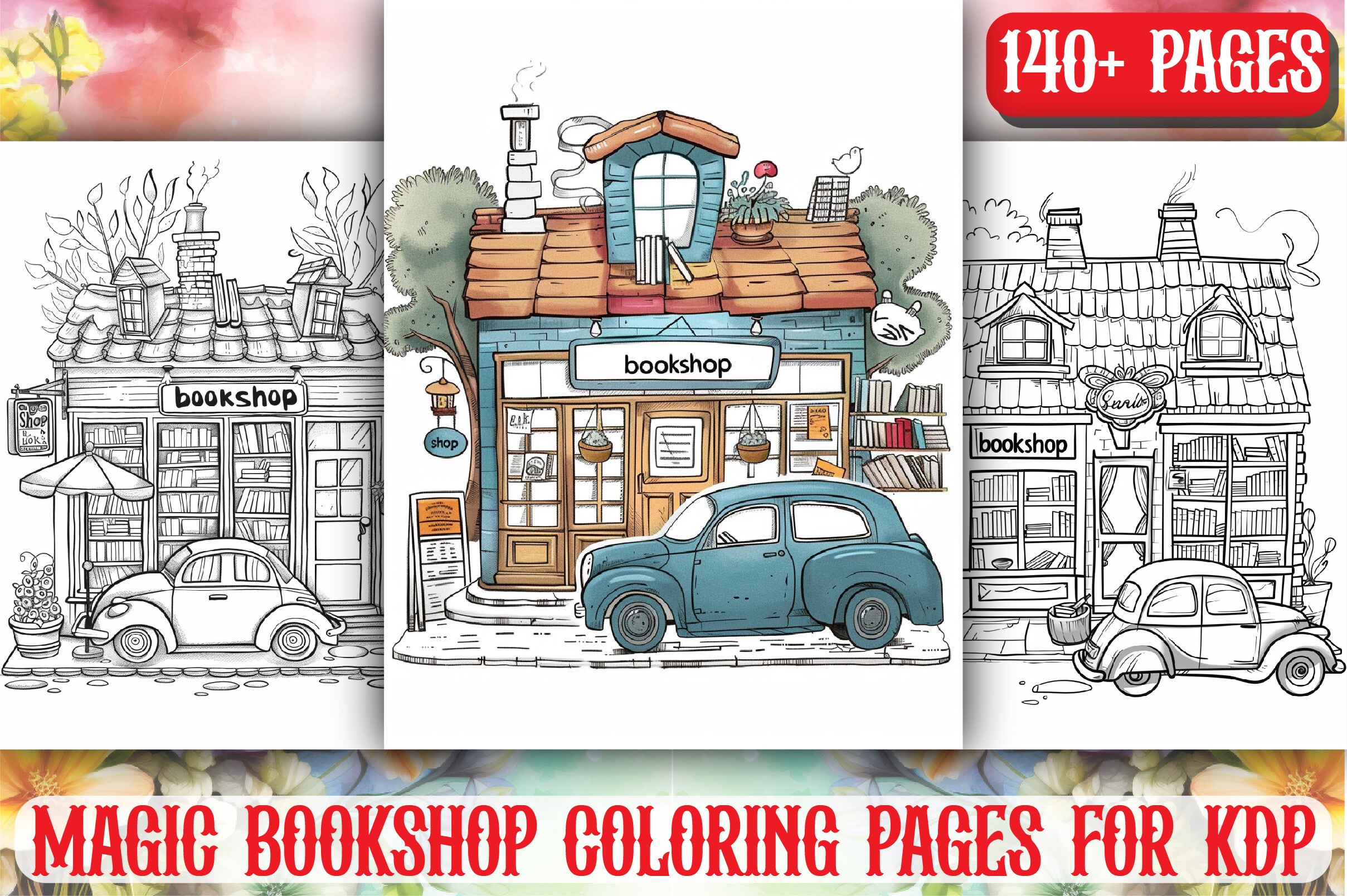 140+ Magic Bookshop Coloring Pages-KDP
