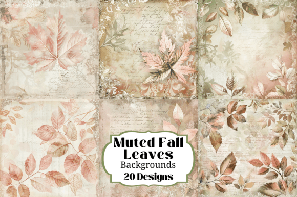 20 Muted Autumn Leaves Backgrounds Graphic by Laura Beth Love ...