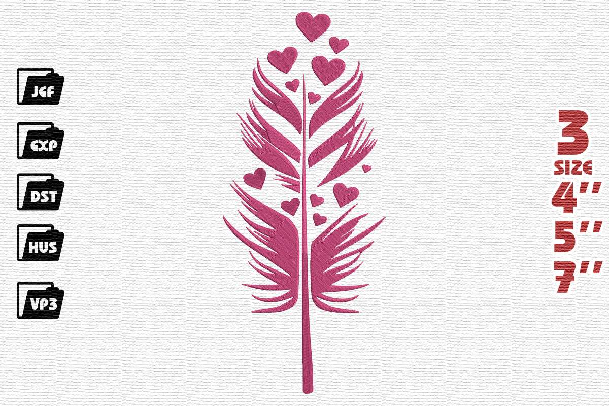 Feather with Hearts