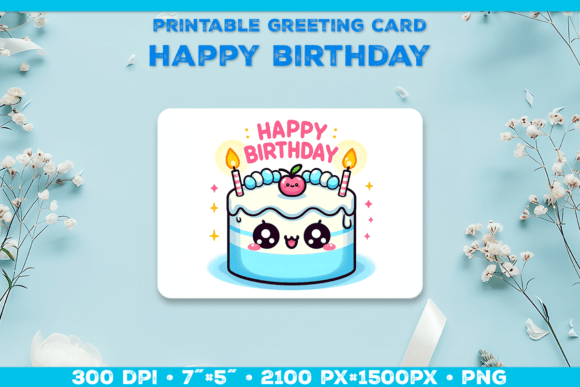 Happy Birthday Cake: Printable Card