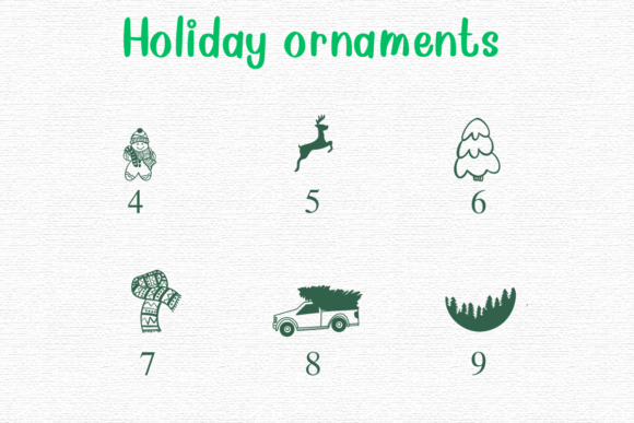 Holiday Ornaments Font PNG with transparent background - Preview 3