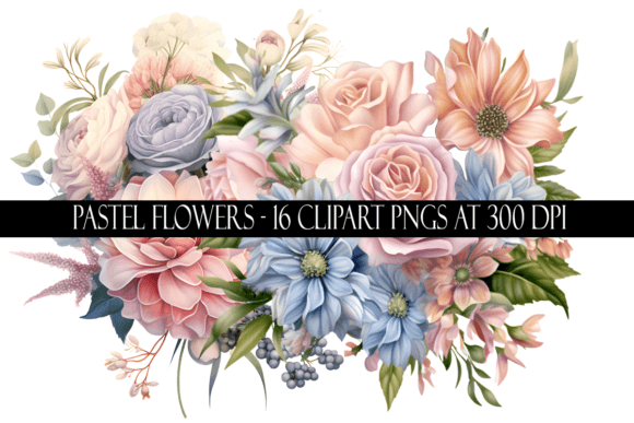 Pastel Flower Clipart Graphic by Digital Paper Packs · Creative Fabrica
