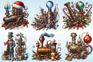 Steampunk Christmas PNG Clipart Bundle Graphic by CitraGraphics ...