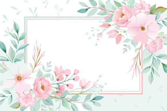 Svg Watercolor Floral Frame for Wedding