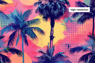 Miami Pattern Tropical Miami Vibes Pattern | Palms Art Graphic by Sprout Mockups ...