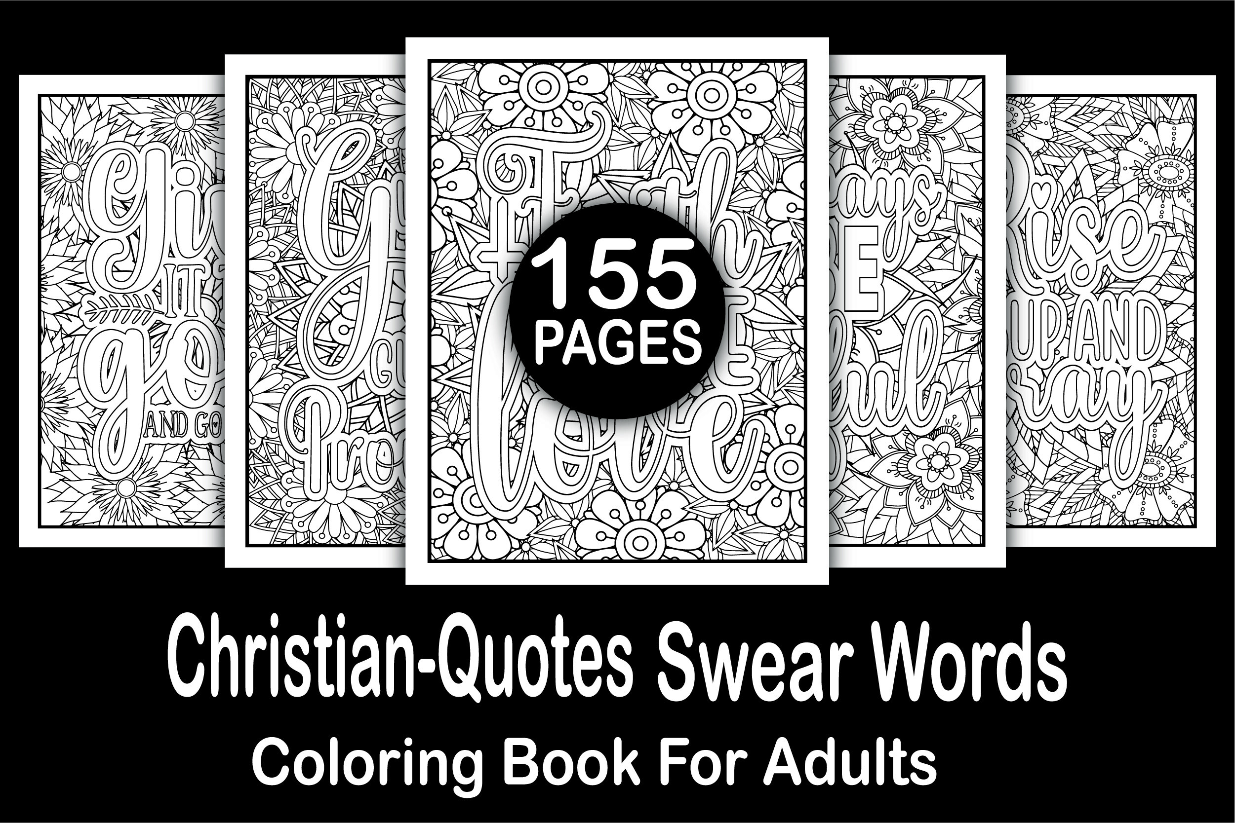 155 Christian-Quotes Coloring Books -KDP