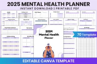 2025 Mental Health Planner for Canva Graphic by Shumaya · Creative Fabrica