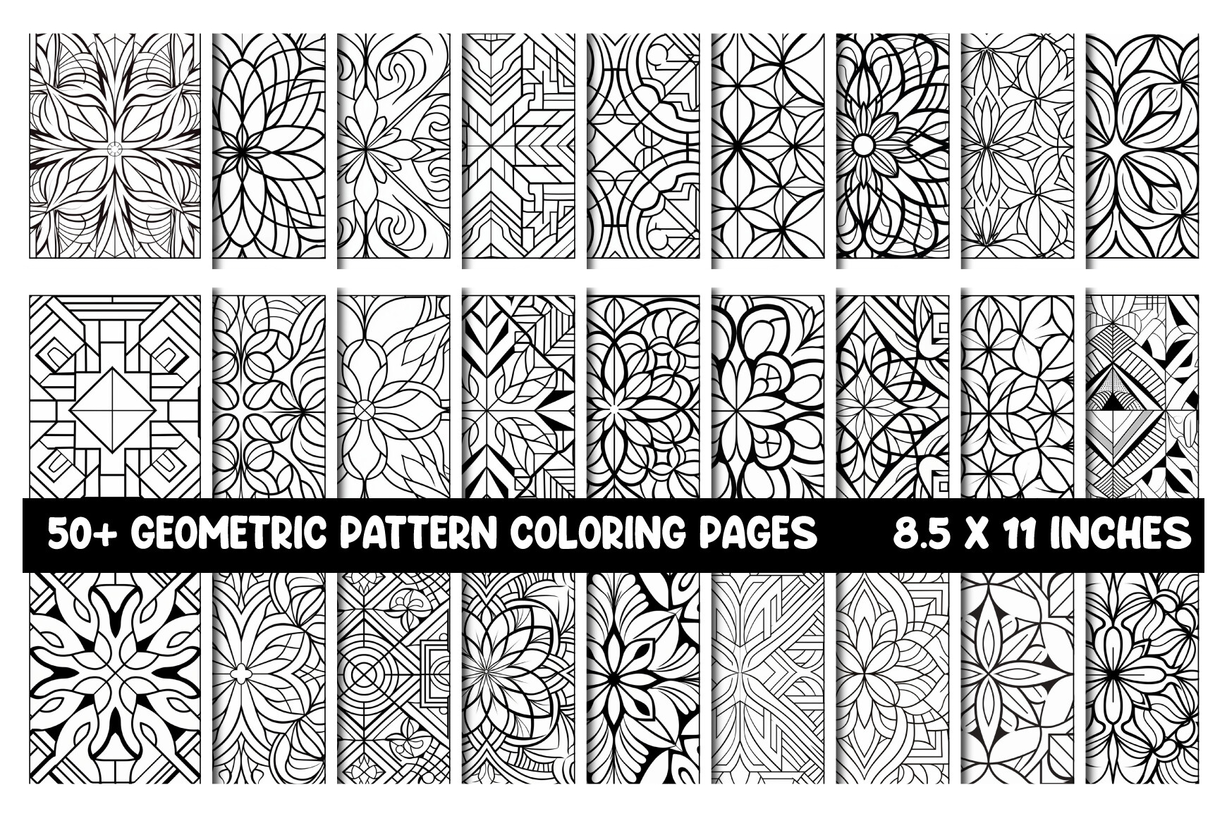50+ Geometric Pattern Coloring Pages