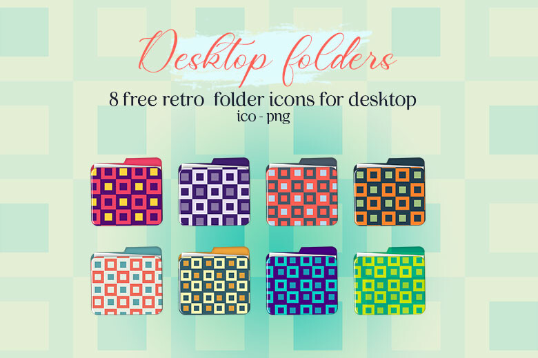 8 Free Retro Folder Icons Graphic by Ruba Alash · Creative Fabrica