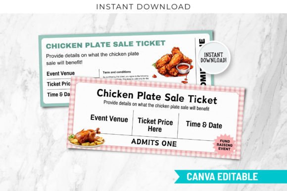 Chicken Plate Sale Ticket Template