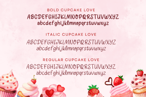 Cupcake Love Font PNG with transparent background - Preview 1