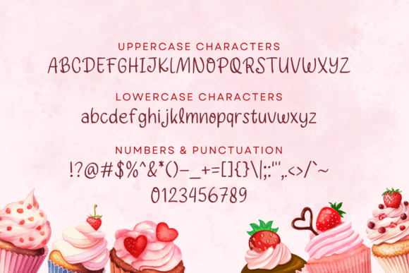 Cupcake Love Font PNG with transparent background - Preview 2