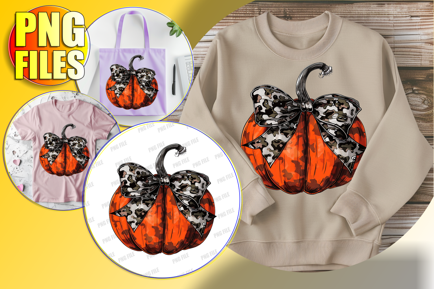 Cute Watercolor Pumpkin with Bow Fall PN Graphic by svgyeahyouknowme ...