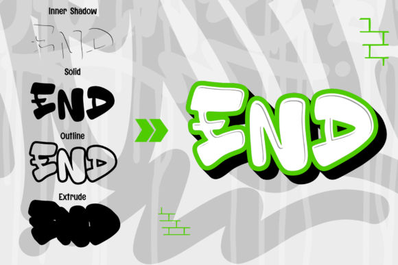 Endless Fusion Font PNG with transparent background - Preview 2