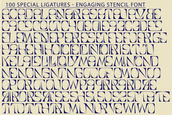 Engaging Stencil Font PNG with transparent background - Preview 6