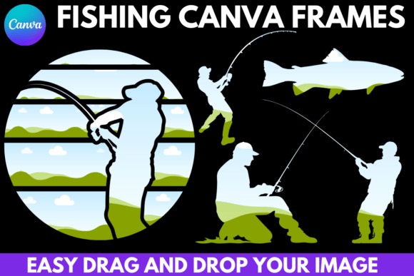 Fishing Canva Frames Template Bundle