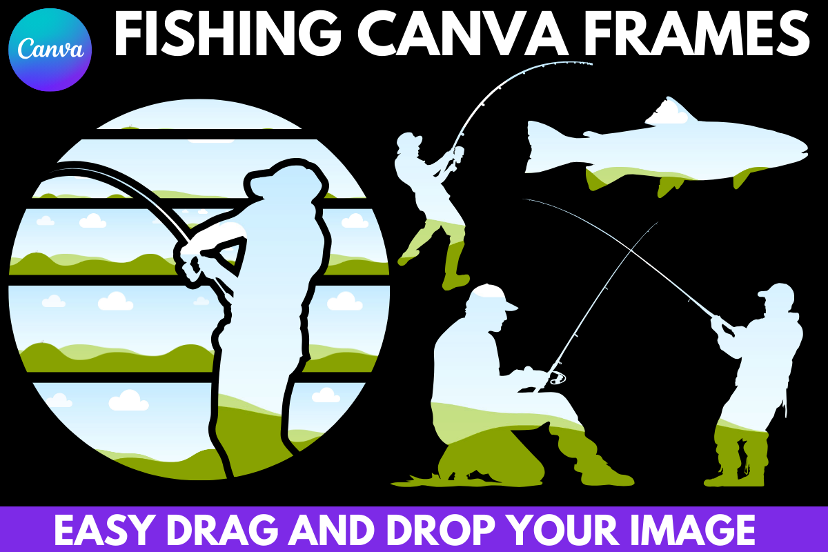 Fishing Canva Frames Template Bundle