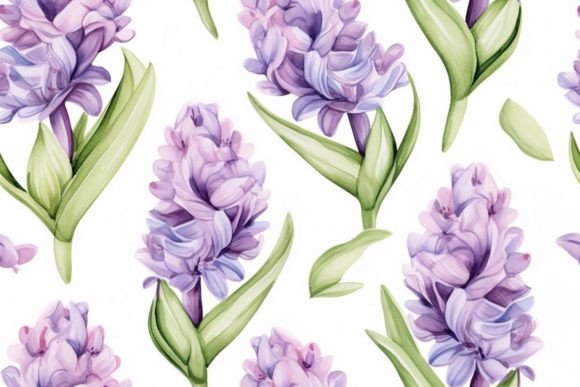 Motif Hyacinth Patterns Gráfico Patrones de Papel Por Ranya Art Studio