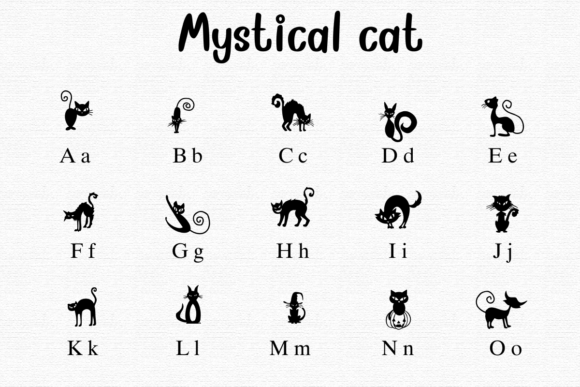 Mystical Cat Font PNG with transparent background - Preview 1