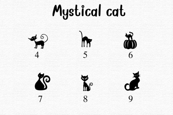 Mystical Cat Font PNG with transparent background - Preview 3