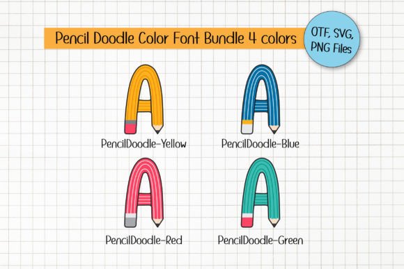 Pencil Doodle Font PNG with transparent background - Preview 1