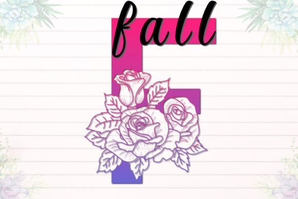 Rose Monogram Font PNG with transparent background - Preview 1