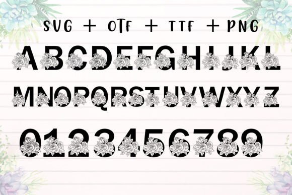 Rose Monogram Font PNG with transparent background - Preview 2