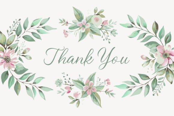 Thank You Card with Flower Frame BG
