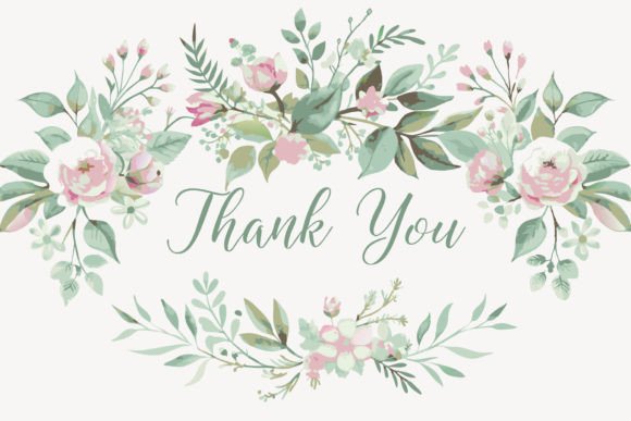 Thank You Card with Flower Frame BG