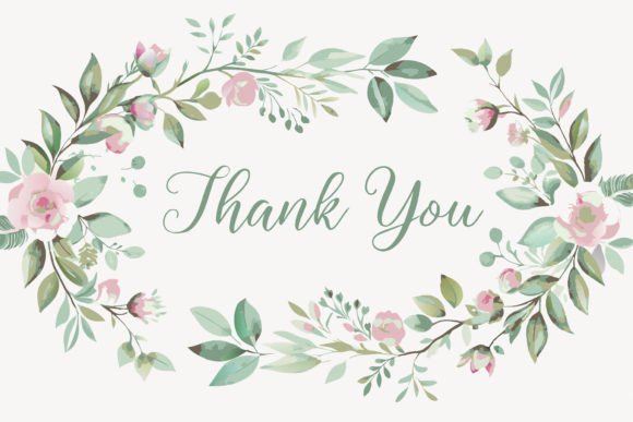 Thank You Card with Flower Frame BG