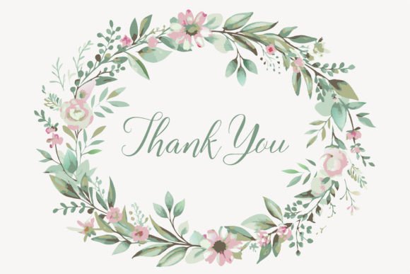 Thank You Card with Flower Frame BG