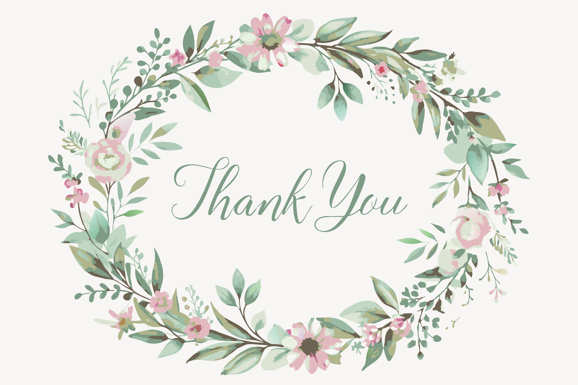 Thank You Card with Flower Frame BG