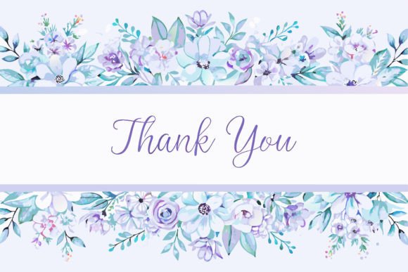 Thank You Card with Flower Frame BG
