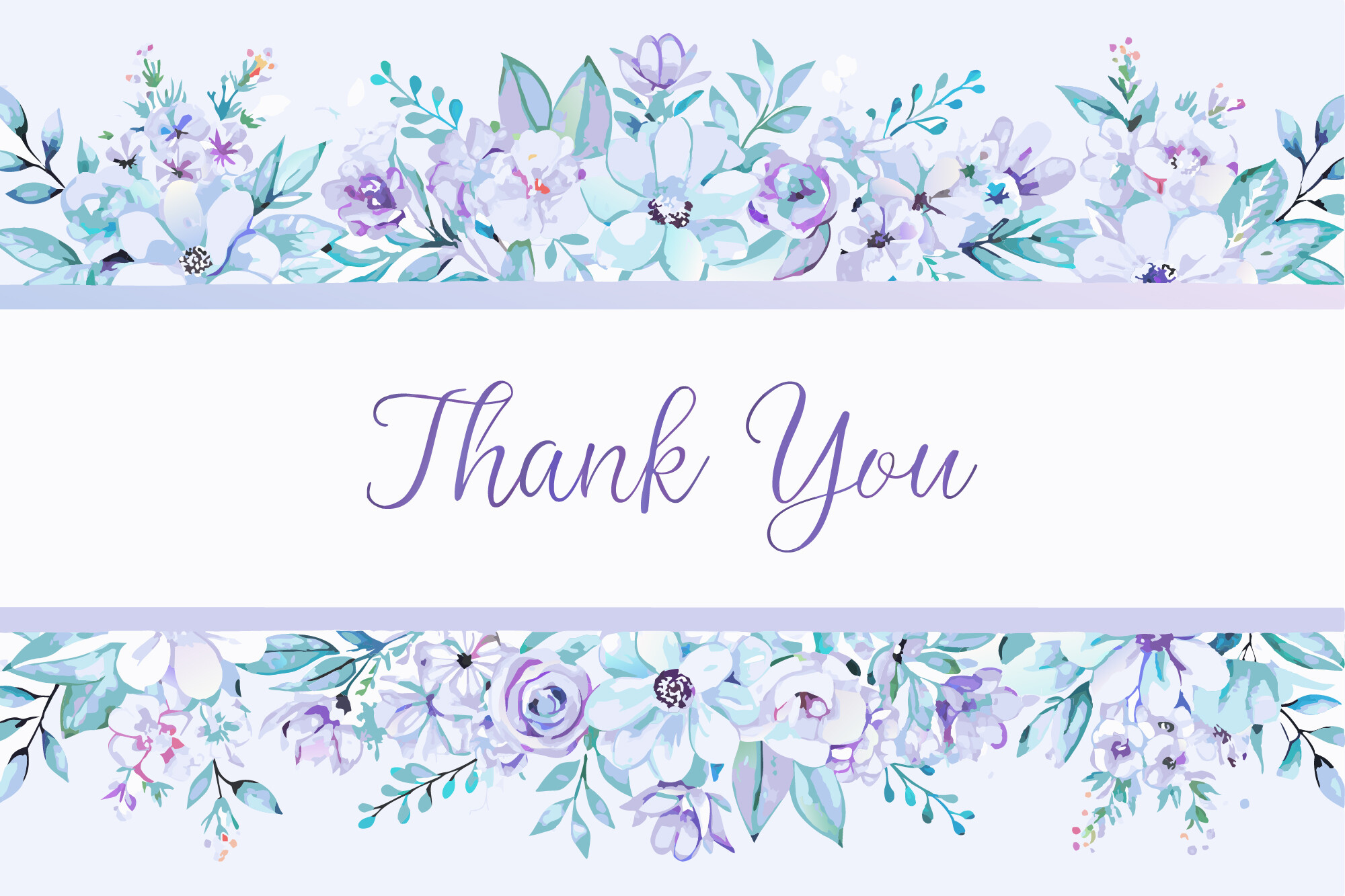 Thank You Card with Flower Frame BG