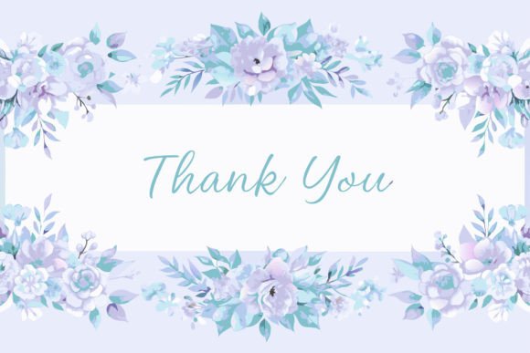 Thank You Card with Flower Frame BG