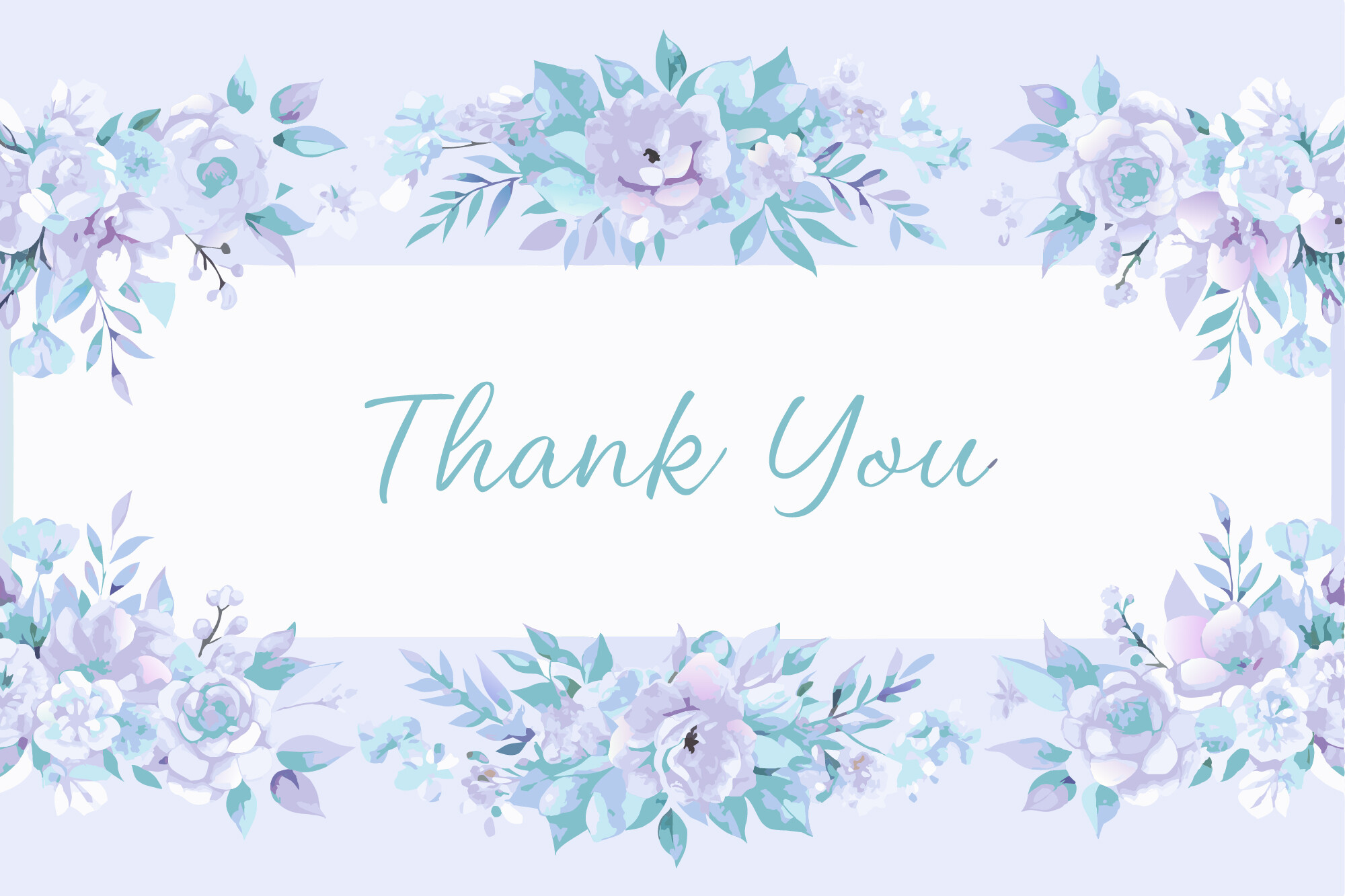 Thank You Card with Flower Frame BG
