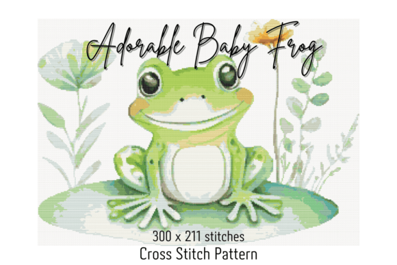 Adorable Baby Frog Cross Stitch Pattern